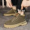 2025 Autumn/Winter New Men's Shoes UK Retro Casual Work Boots Trendy Low Cut Comfortable Anti Slip Lace Short Ankle Boots