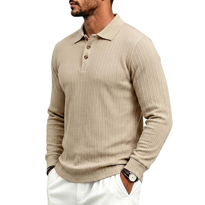 Men S Slim Fit Long Sleeve Polo Shirt Casual Basic Top