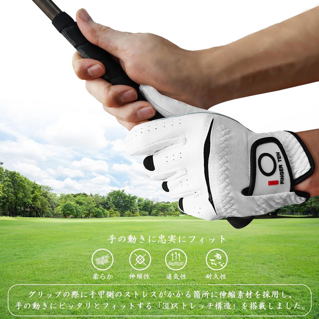 Golf Gloves Men's Natural Sheep Leather (Palm)/Synthetic Leather (Back of