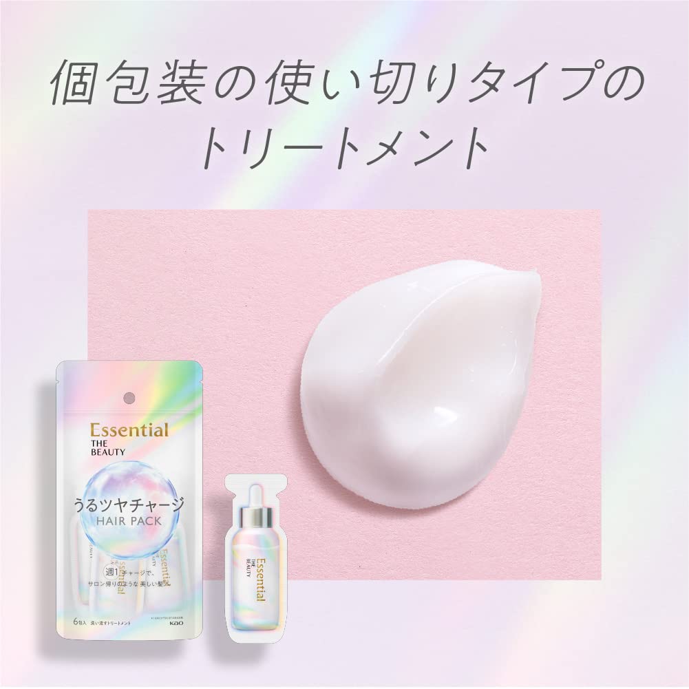 Essential The Beauty Hair Texture Enhancing Hair Pack 9g x 6 - Floral Luxe Scent, Hair Barrier Formula for Smooth & Shiny Hair