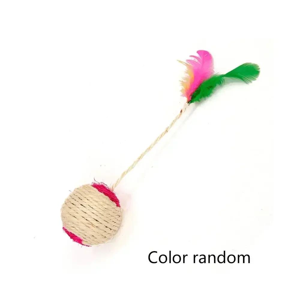 

Toys Things Cast Toy Feather Sisal Cats Games Blanket Ball Claw Interactive Shuttlecock Grinder for Pet Colors Cats. 1-3pcs Home 1pc