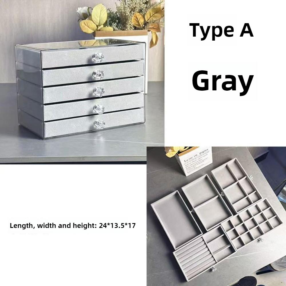 Mehrschichtige Schmuckschatulle aus Flanell mit Schublade, Ohrstecker, Armband, Aufbewahrungsregal, Schmuckschatulle, geeignet für Ehefrauen, Weihnachtsgeschenke, Ostern, Valentinstag