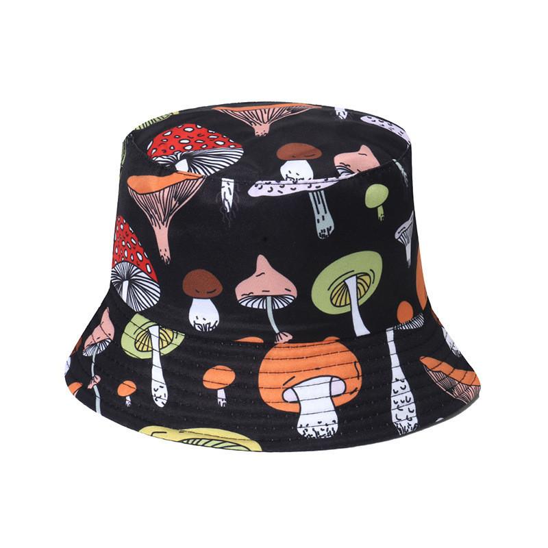 Stylish Artsy Fisherman Hat For Women Korean Style Sun Hat With Mushroom Print