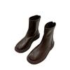 Martin boots spring and autumn new flat bottom round head thin boots with skirt short boots women