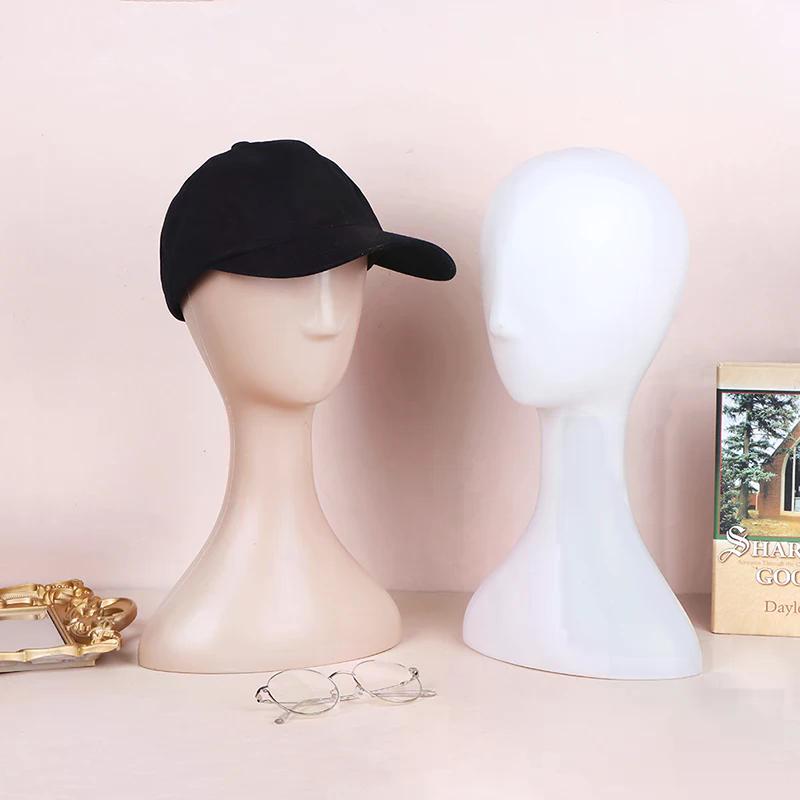 Kunststoff Pro Weibliches Abstraktes Schaufensterpuppenkopfmodell Perückenhut Haardisplay Ständer Halter