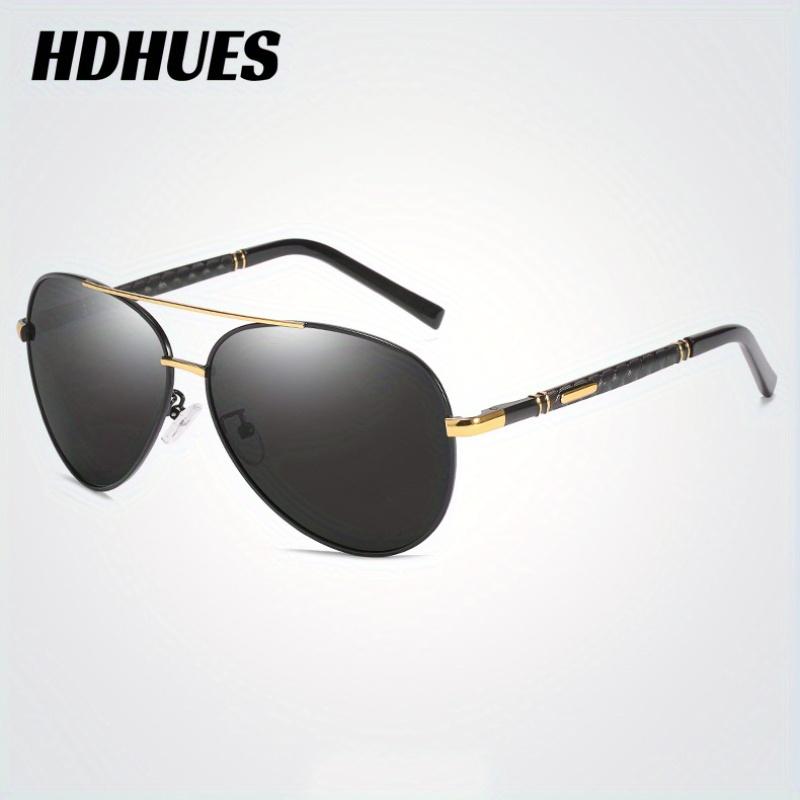 

HdHues Унисекс Металлические поляризованные солнцезащитные очки для уличного вождения на пружинных ножках, UV400 чёрный