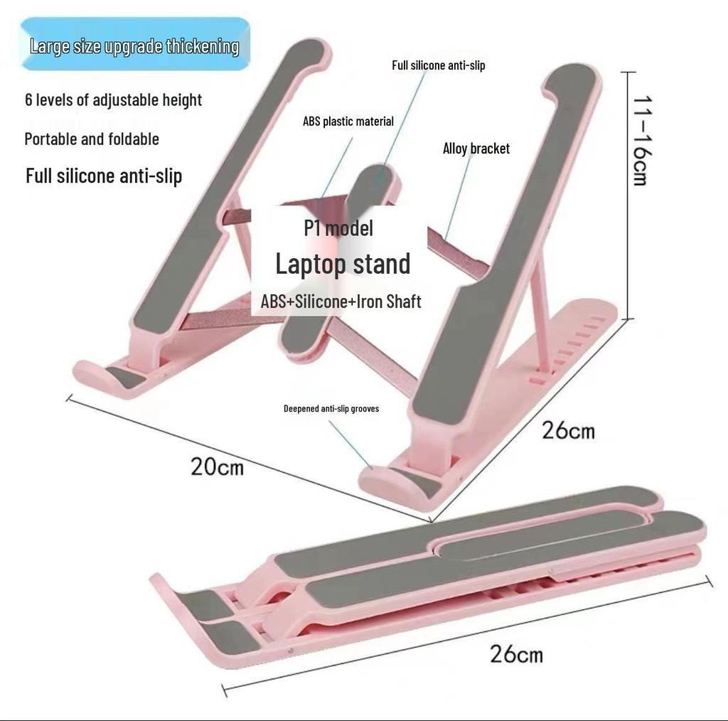 Portable Aluminum Folding Laptop Stand with Heat Dissipation, Compatible for Gaming Laptops and Tablets
