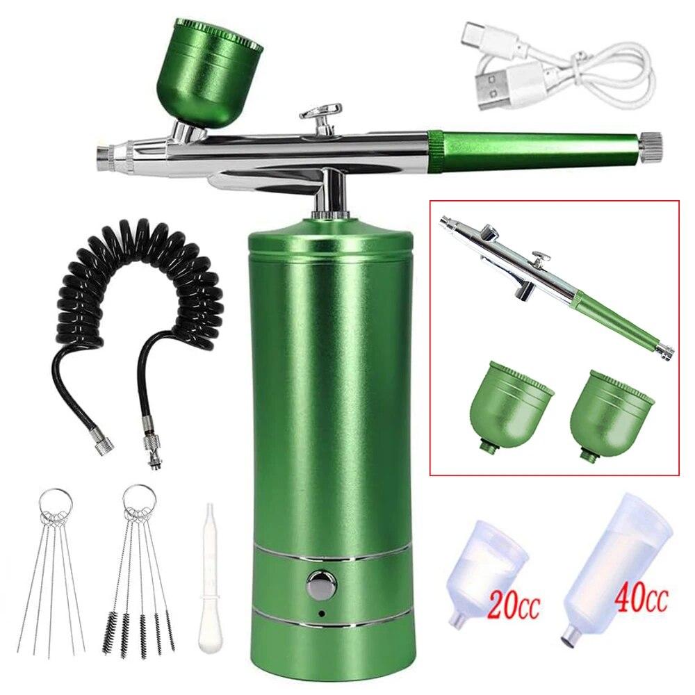 Airbrush Nail Art Painting Kit med kompressor Mini Airbrush for Nail Art Cake Maling Bærbar håndsprøytepistol Airbrush Nail