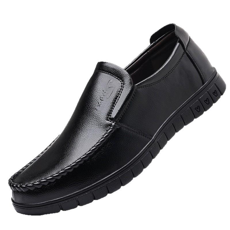 First Layer Cowhide Leather Shoes Men's Genuine Leather Spring and Autumn Middle-aged and Elderly Father Shoes Soft-soled Men's Shoes Leather Shoes