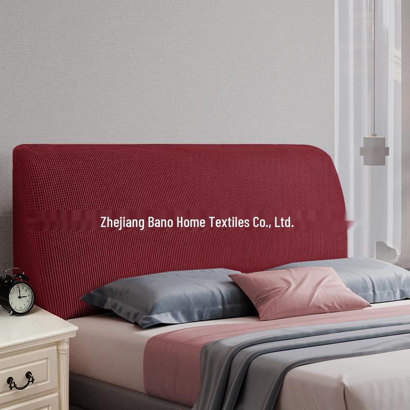 Nordic Style Elastic Bed Head Cover - Full, Removable, Washable, Solid Color, Soft, Dust-Proof Cover