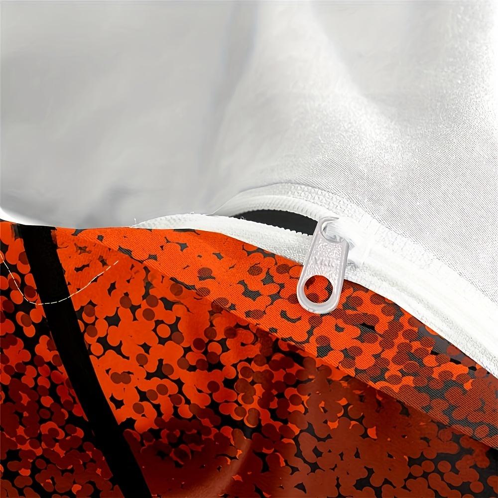 Měkká a prodyšná sada povlaku na přikrývku s basketbalovým motivem pro dekoraci ložnice a pokoje pro hosty, obsahuje 1 povlak na přikrývku a 2 povlaky na polštáře