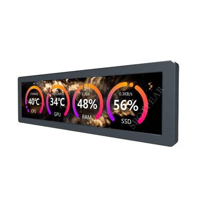 Subpantalla para computadora LCD USB RGB de 8,8" con captación de sonido, resolución de 1920 x 480.