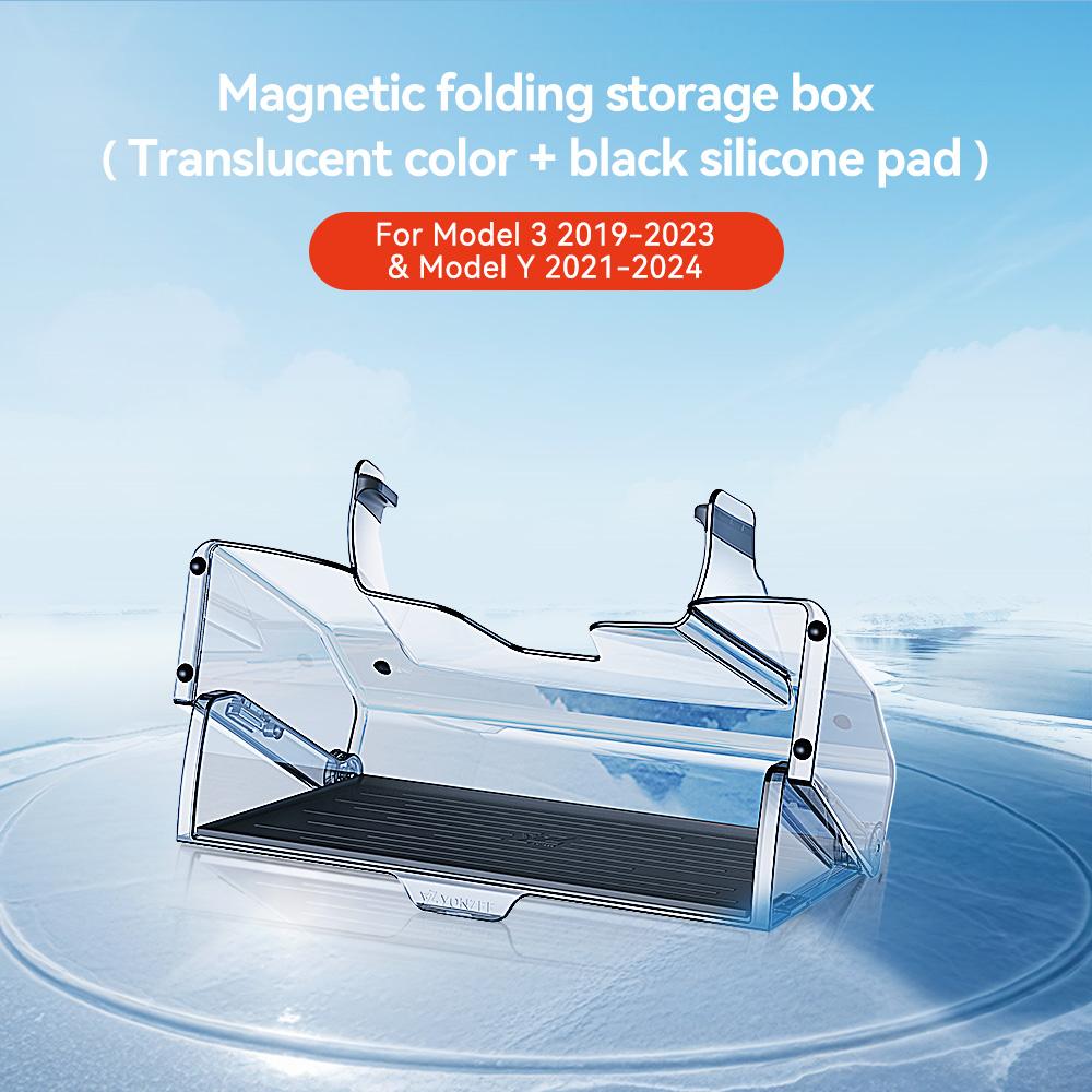YZ For 2021-2026 Tesla Highland Model 3/Y/YL Juniper Tray Magnetic Under Screen Hidden Storage Box Magnetic Hidden Screen Box