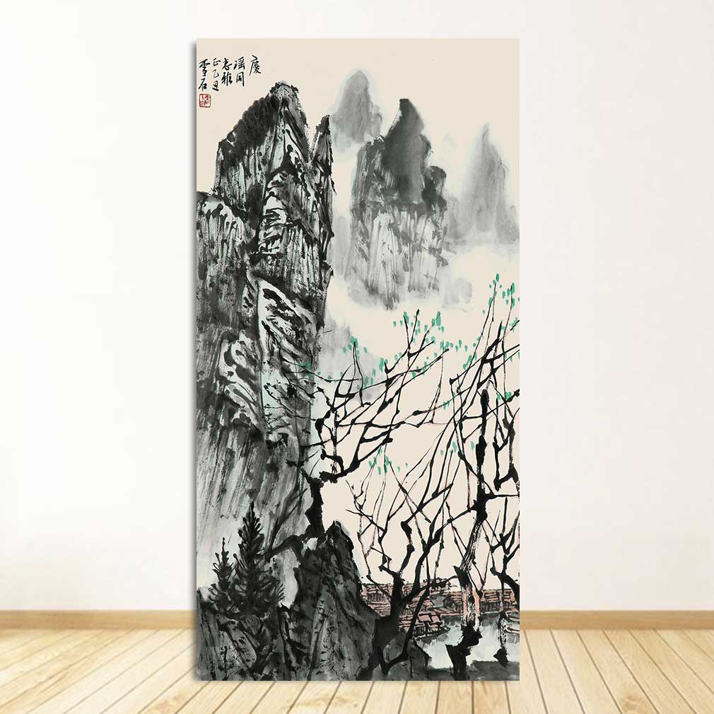 Classic Chinese Ink painting Landscapes Large Size Wall Picture For Living Room Home Decor-7 Huge Size Canvas Print Painting,