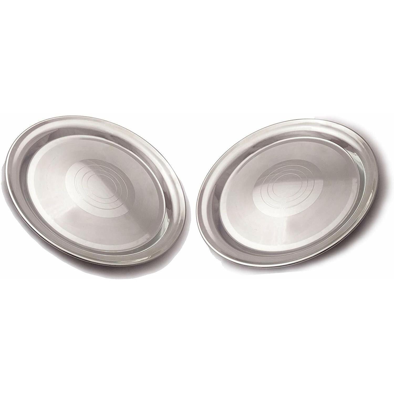 RS INC Тарелки обеденные из нержавеющей стали, толстостенные, с зеркальной полировкой, 3 шт. JL284099914708