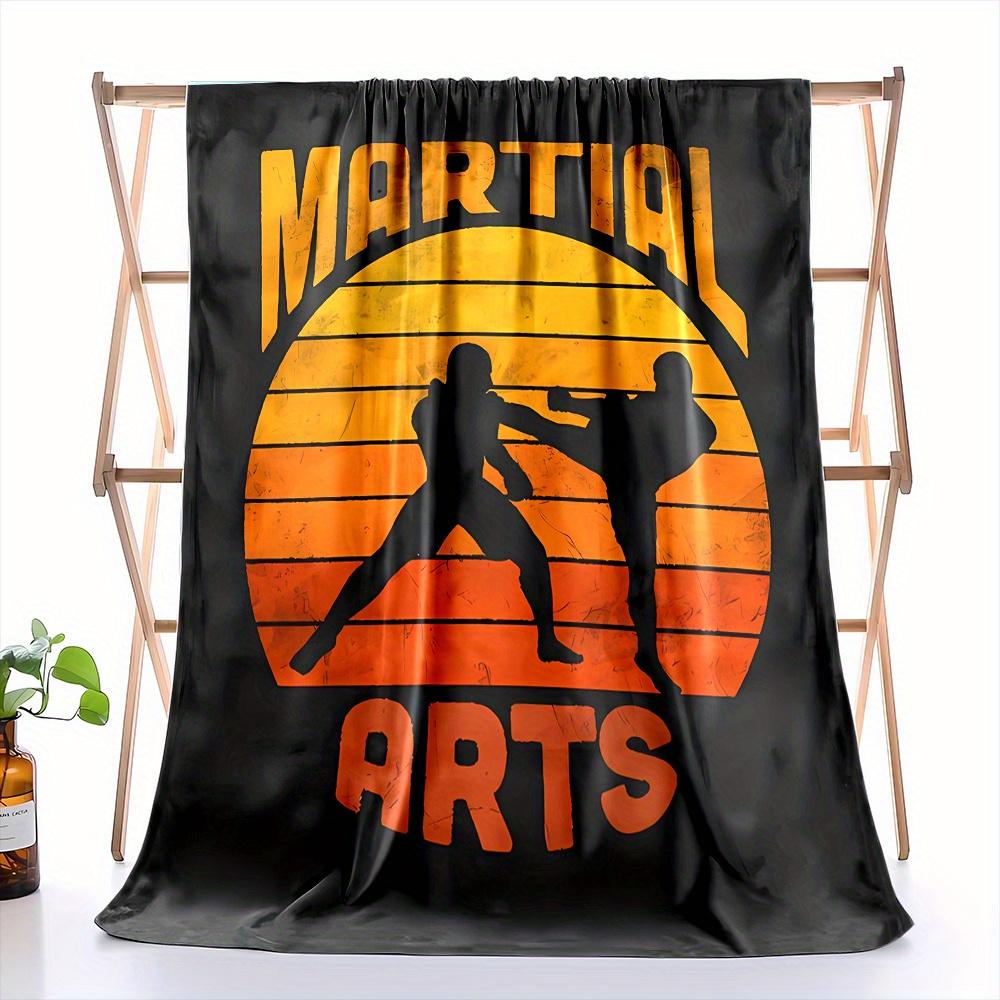 

Martial arts figure pattern Flannel printed blanket suitable for all seasons suitable for living room office sofa and travel 75x90cm