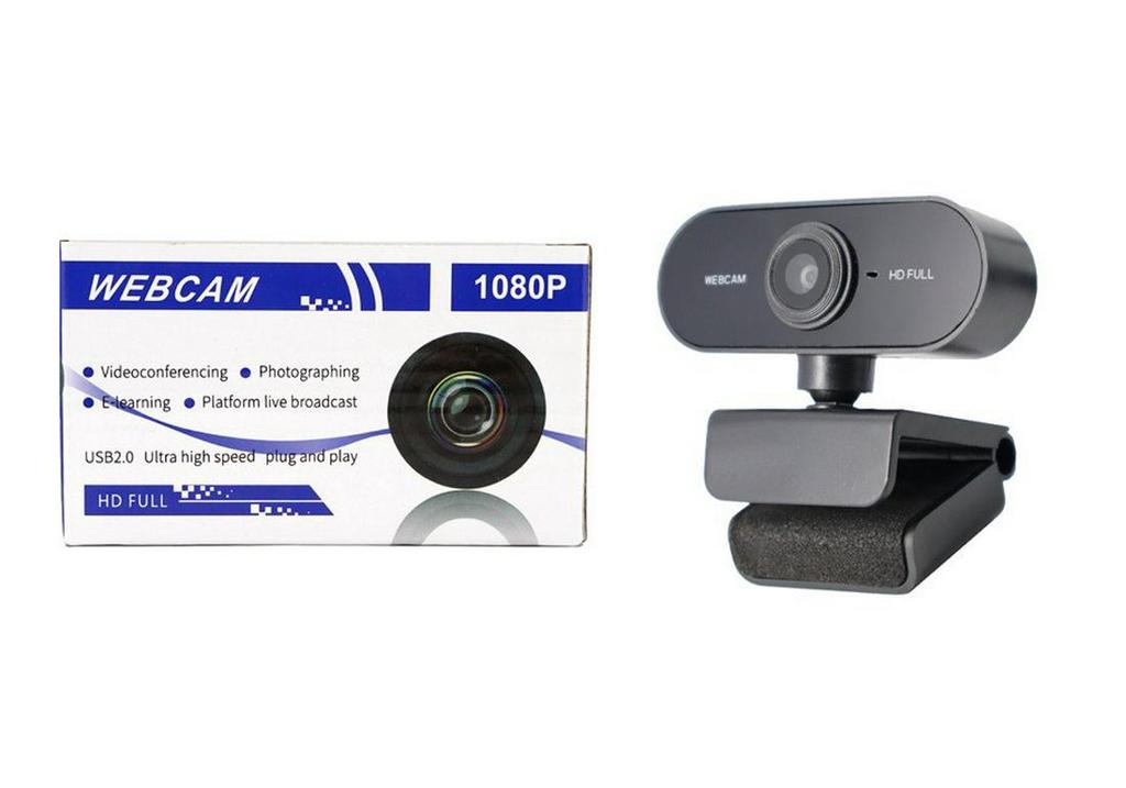 USB Plug-and-Play HD Webcam with Built-in Microphone for Video Conferencing