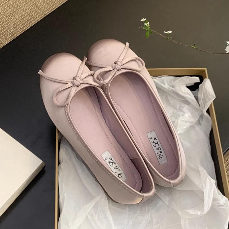 Fashion SUOJIALUN Spring New Women Flat Shoes Fashion Round Toe Shallow Slip On Ladies Casual Ballerina Shoes Soft Flat Ballet Shoes