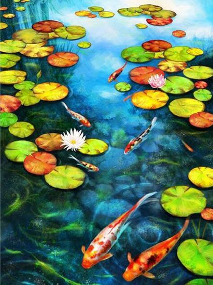 Diamond Painting Fish Picture Of Rhinestones Mosaic Diamond Embroidery Full Round Animals Cross Stitich Home Decor