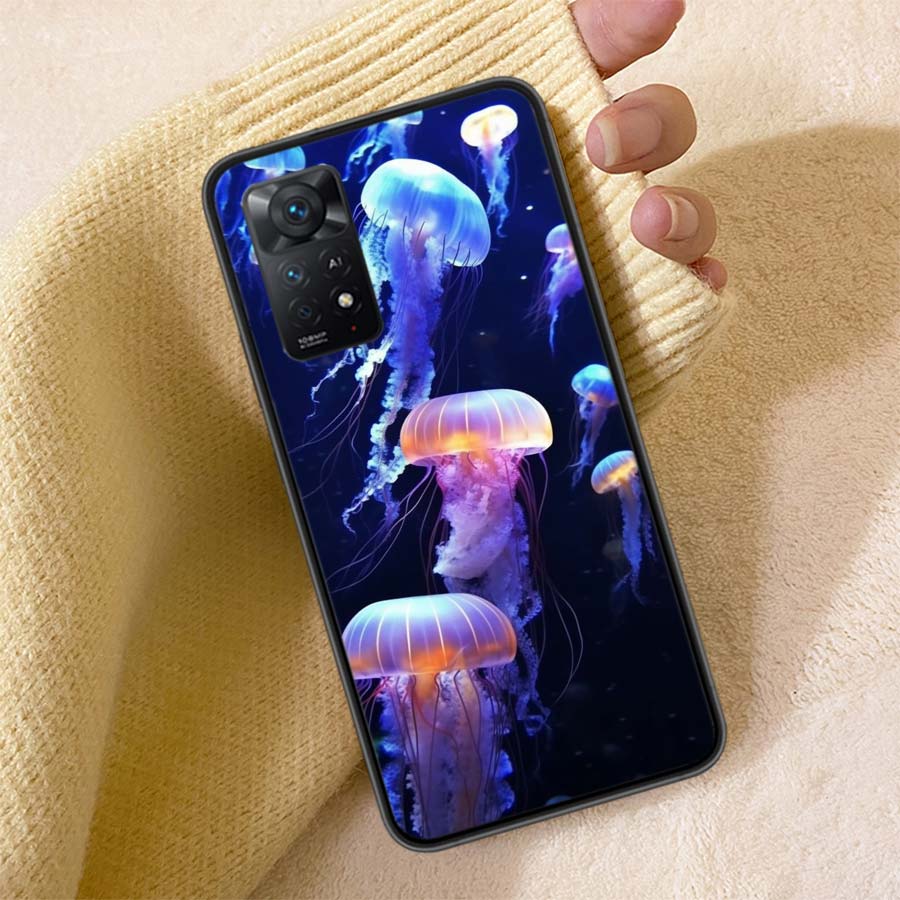 Magic Jellyfish Phone Case For Redmi Note 13 14 15 Pro Plus 12 13C 12C 15C 9 10 10C 9T 9C 9A TPU Soft Cover Clear Cell Cases Sho