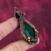 Faceted Zambian Emerald Gemstone Pendant Copper Wire Wrapped Handmade Jewelry