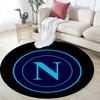 Tappeto Rotondo Stampato SSC Napoli, Tappeto Circolare Antiscivolo Lavabile per Soggiorno Camera da Letto Sala Giochi, Decorazione per Tifosi Sportivi, Regalo per Feste Compleanni