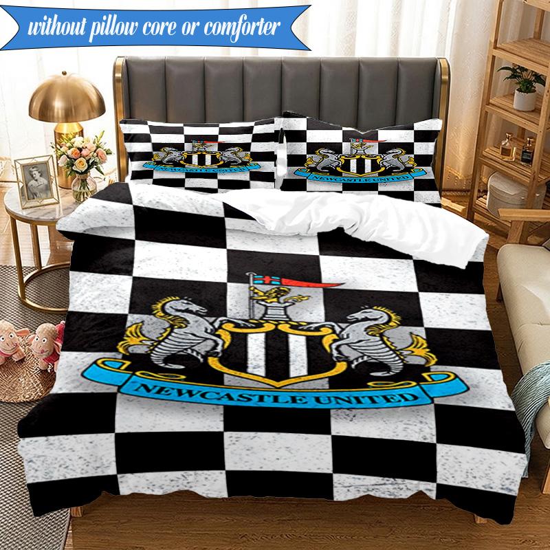 3-delige Zachte Beddengoedset met United Crest Print, Inclusief 1 Dekbedovertrek En 2 Kussenslopen Perfect voor Slaapkamer, Studentenkamer, Fan cadeau