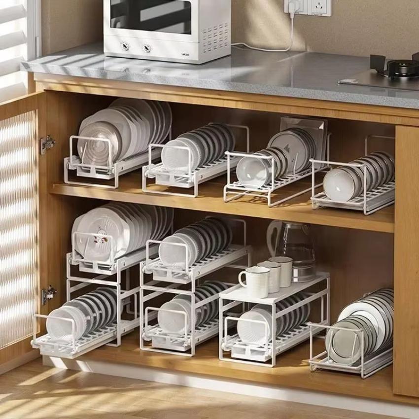 Suport pentru chiuvetă de bucătărie Suport de scurgere Un singur strat Depozitare boluri și tăvi Poate ține vase Veselă Dulap mic Încorporat Suport de depozitare
