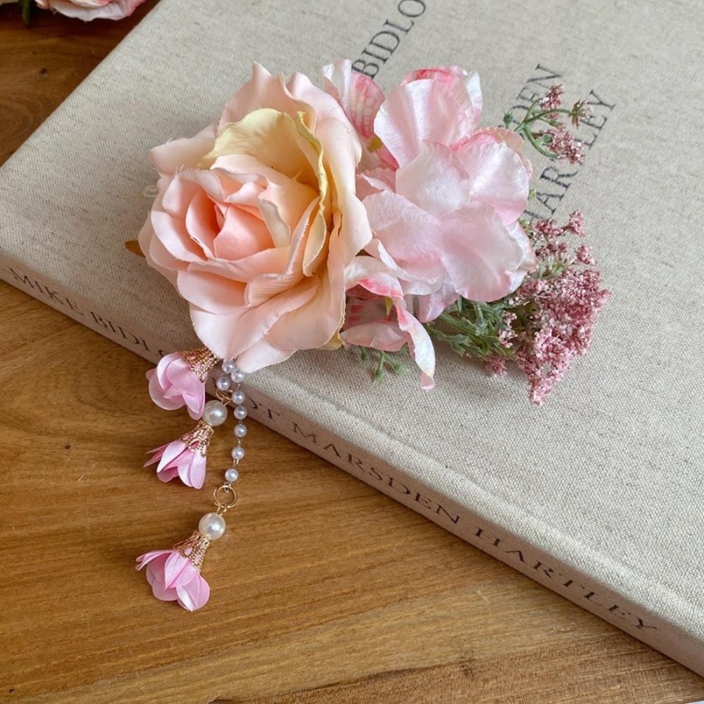 Pearl Hanfu Hair Accessories Tassel Chinese Style Hair Clip Exquisite Flower Hairpin  Women