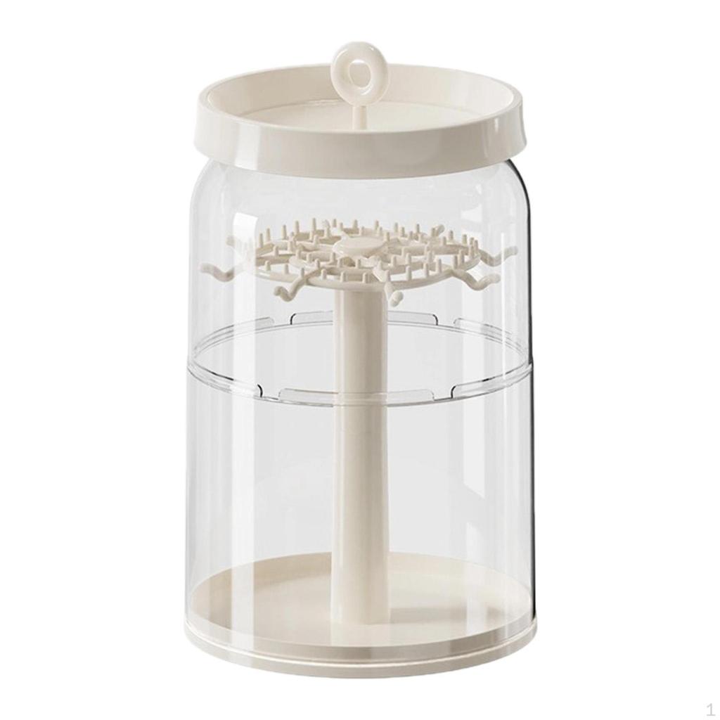 Figur Klare Vitrine Puppen Aufbewahrungsbox 360° Drehbar Halsketten Aufhänger Organizer für