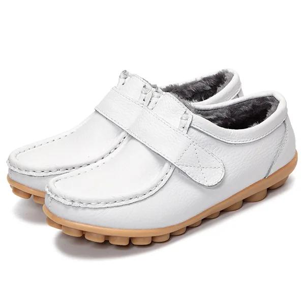 New Fashion Leather Flat Shoes Women Soft Bottom Woman Pointe Shoes Feminino Loafers Casual Women Flats Boots