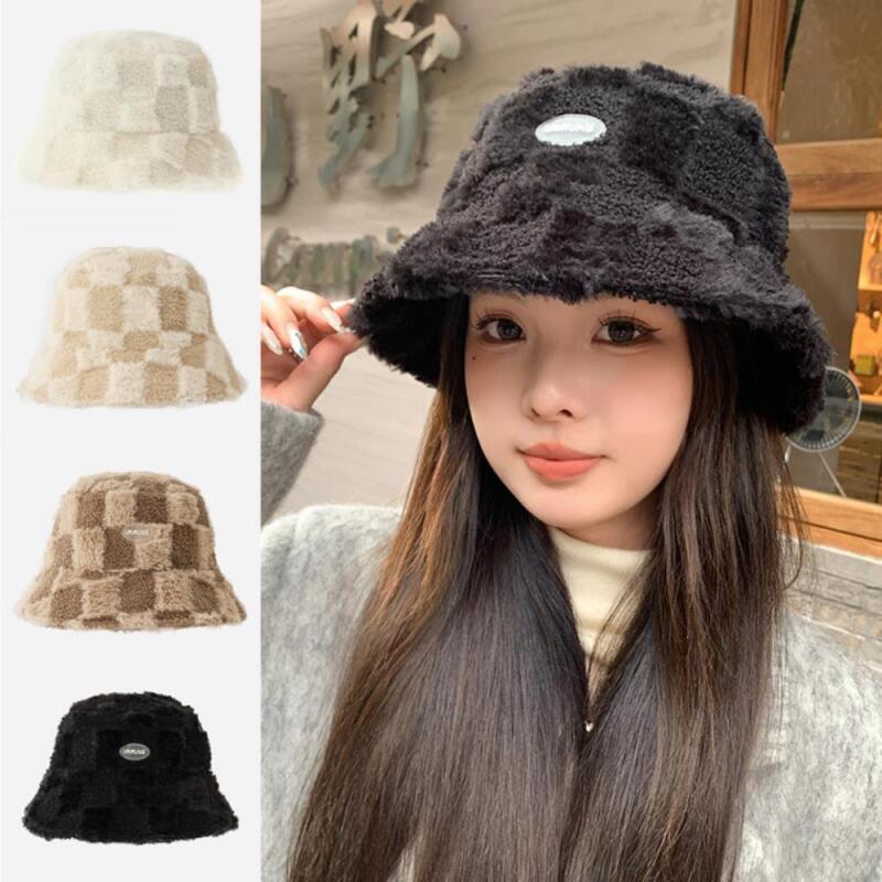 Women s Winter Soft Waffle Fur Bucket Hat C6437_Beige