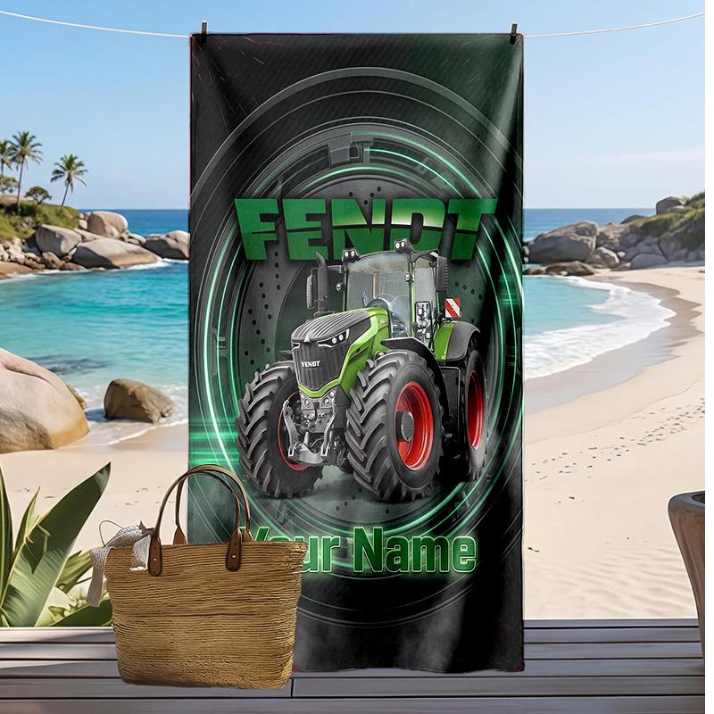 Fendt Individuelles Strandtuch, Mit Ihrem Namen bedrucken, Leichtes saugfähiges Handtuch für Schwimmen, Reisen 70cmx140cm(27x55inch) gray