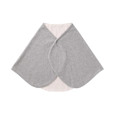 Smooth Fleece Shoulder Bag with Snap Button, Ivory/Gray, 65 X 122 Cm
