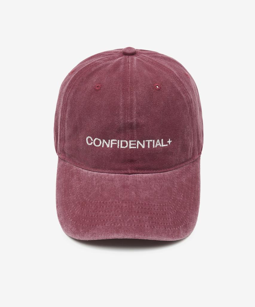 LADY VOLUME Confidential Stone Washed Ball Cap (Burgundy)