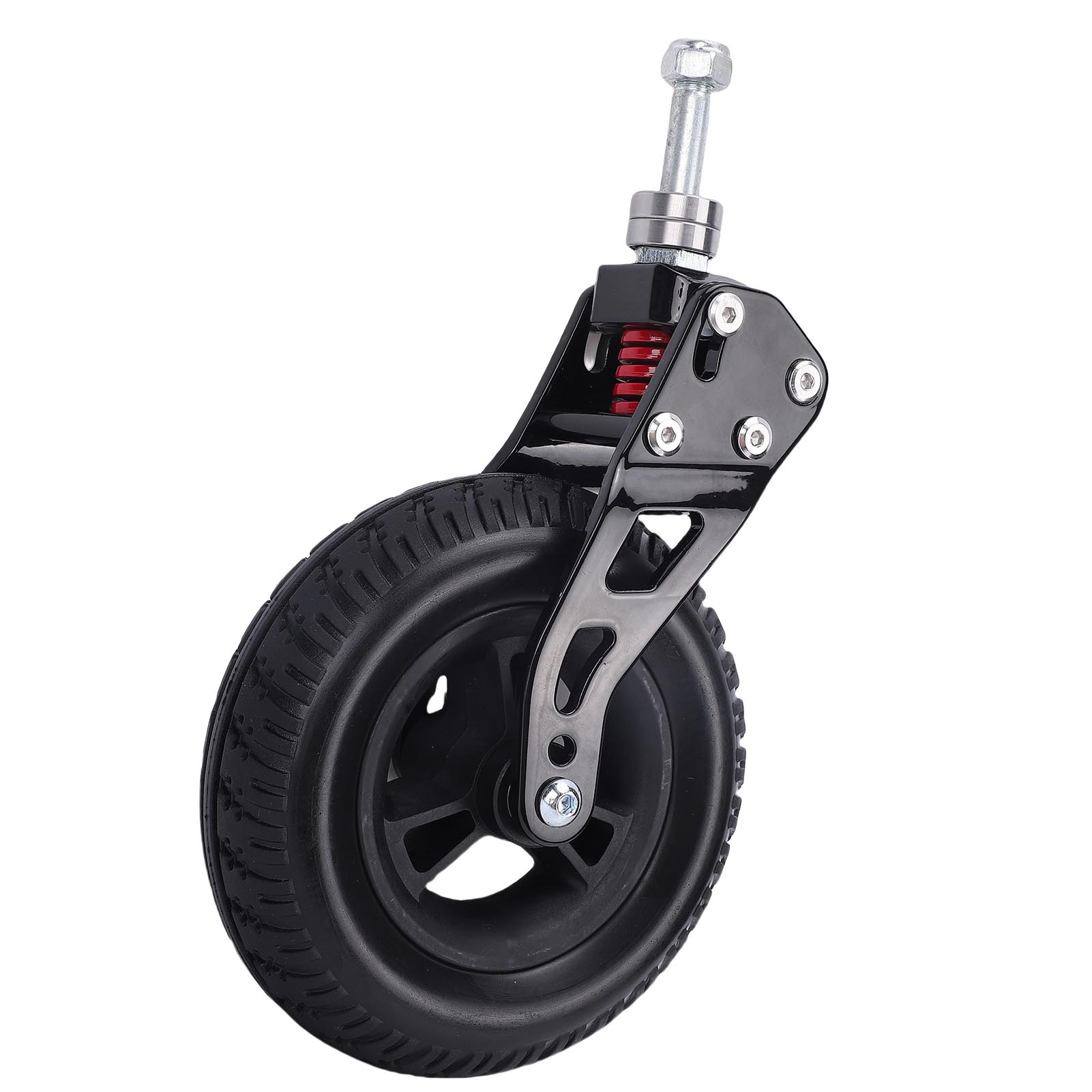 

7 Inch Caster Wheel PP Hub PU Universal Rolling Caster Wheel Replacement with Shock Absorbing Spring for Shopping Cart