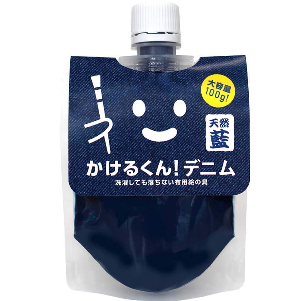 

Fabric paint 100g Natural indigo Ideal for repair DIY remakes Authentic indigo dyeing style just by painting [Denim color] Kakeru-kun denim/jeans &