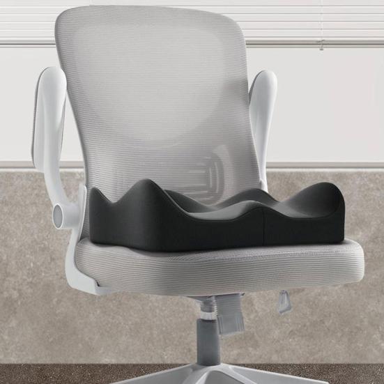 Coussin d'Assise avec Dossier Séparé Coussin en Mousse à Mémoire de Forme avec Soutien Dorsal Coussin de Chaise de Bureau pour Soulagement de la Sciatique Soutien Lombaire Utilisation pour Voyage en Voiture