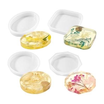 Flexible Silicone Mould for Craft Round and Square Bases Designs for Candle Making and Resin Art Projects Supplies
