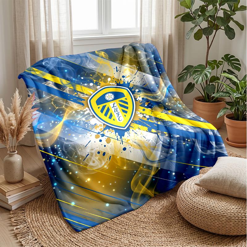 Coperta in Flanella con Stampa Leeds United, Morbida Calda Leggera Coperta da Divano Letto Campeggio