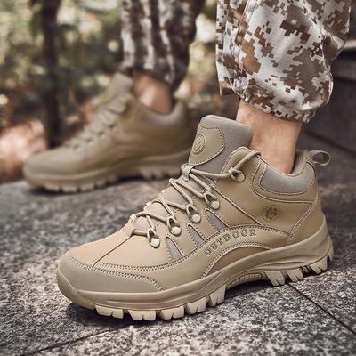 High-quality Mountaineering Boots Non-Slip Training Boots New Desert Hiking Shoes Men's Waterproof Outdoor Male Leather Shoes