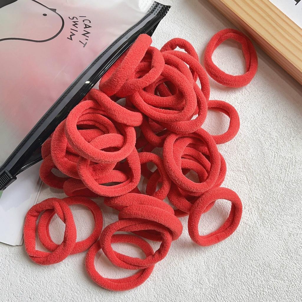 30/50pcs/Set Women 4cm High Elastic Big Hair Bands Solid Brown Headband Girls Ponytail Holder Fixed Hair Accessories Hair Ropes