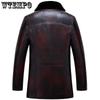 Winter PU Fur One Men's Winter Lapel Thickened Coat Men's Business Leather Jacket