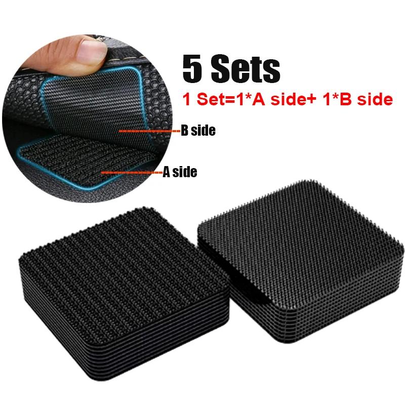 

10/20 комплектов наклеек для фиксации коврика 5 см*5 см коврик для ног автомобиля коврик для грузовика невидимая бесследная нескользящая лента нейлоновая волшебная клейкая лента