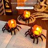 LED Electronic Glowing Spider Candle Lamp Halloween Spooky Decor Party Atmosphere Enhancer Festive Ornament Photography Props