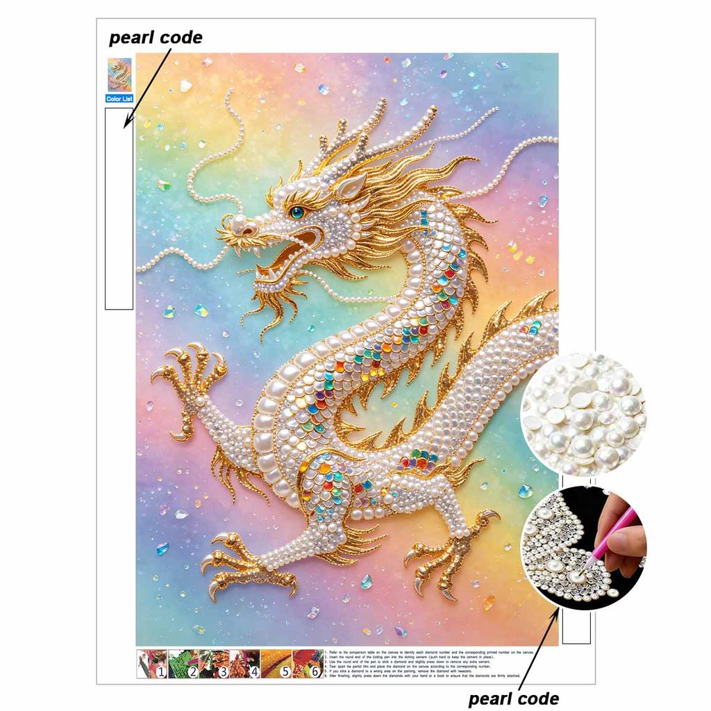 Pearl Art Painting Home Wall Decor Golden Dragon Gemstone Painting Picture Crafts Adult/Beginner Gift Creative Home Decor Unframed