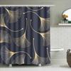 Elegant Bath Shower Curtain Geometric Gold Design For Modern Bathroom Decor