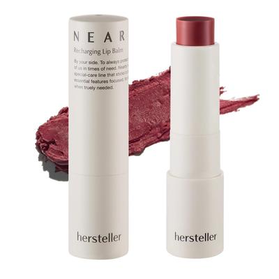 (Colors Mauve)Nearby Recharging Lip Balm Vegan Butter Complex Intensive Moisturizing Treatment for Dry Lips and Cheek Natural Healthy
