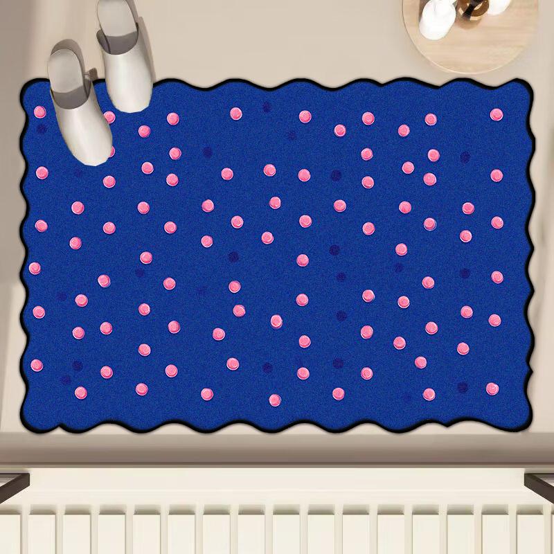 

Fashion Bedroom Bathroom Non-slip Soft Floor Mat Simple Style Decoration Living Room Plush Carpet Lounge Bedside Washable Rug 60x90cm