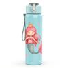 1 Stück Rosa Meerjungfrauenprinzessin Cartoon 750ml Farbe Kunststoff Sportwasserflasche Auslaufsicher Klappdeckel mit Strohhalm Geeignet für Sport Büro Heimgebrauch